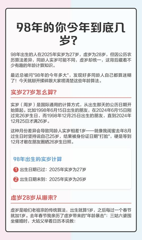 98年出生的人在2025年龄统计插图