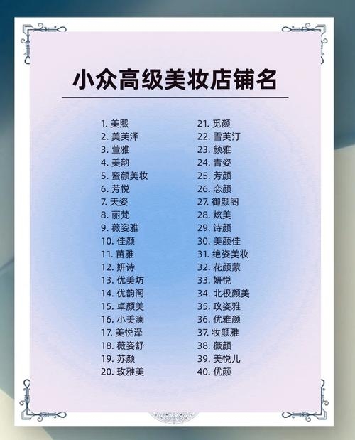 化妆品店取名创意及名字推荐美妆店铺命名灵感，如华丽美妆、旻郴美妆等插图