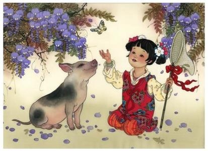 蒋介石属猪，出生于1887年丁亥猪年。插图