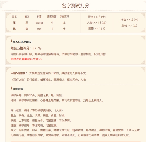 宝宝姓名周易测试打分插图