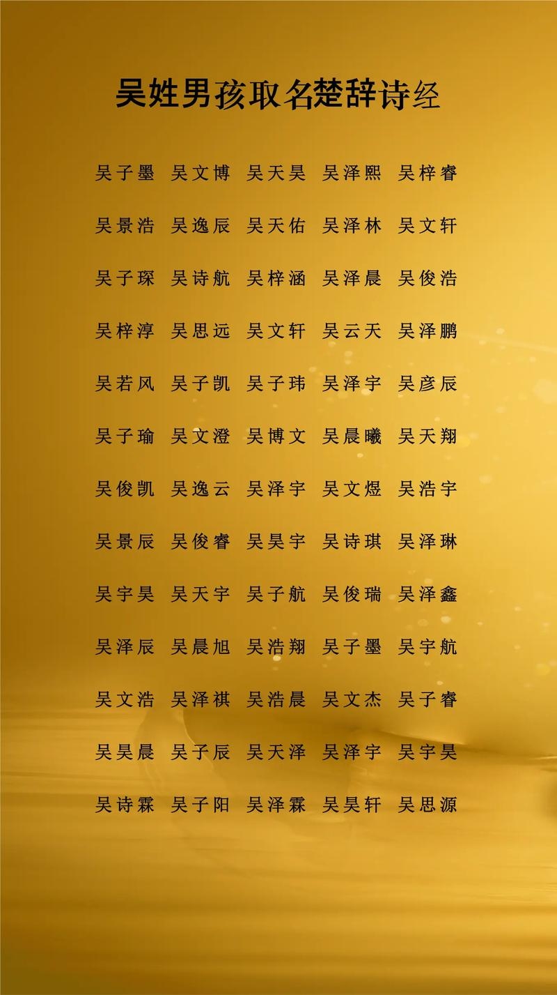 吴姓霸气二字名字大全插图 吴姓霸气二字名字大全插图