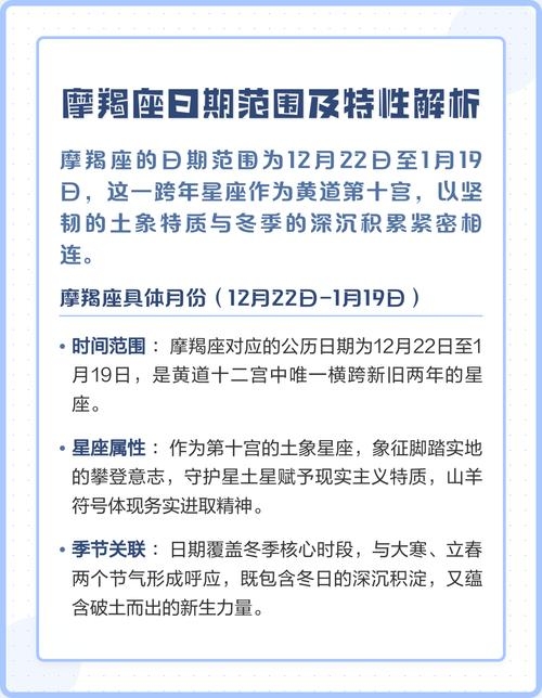 摩羯座日期详解，星座范围与特点概览插图