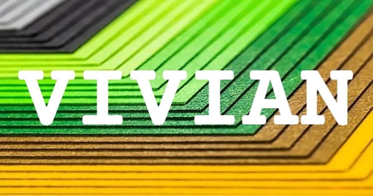 Vivian名字解析，源自拉丁语，意为有活力的人。适用于女性，也可见于男性，流行于英语国家及中国。寓意足智多谋、独立且有创造力。插图