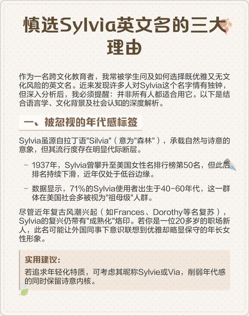 sylvia名字解析，从词义、历史背景到使用建议，带你了解这个英文名。插图