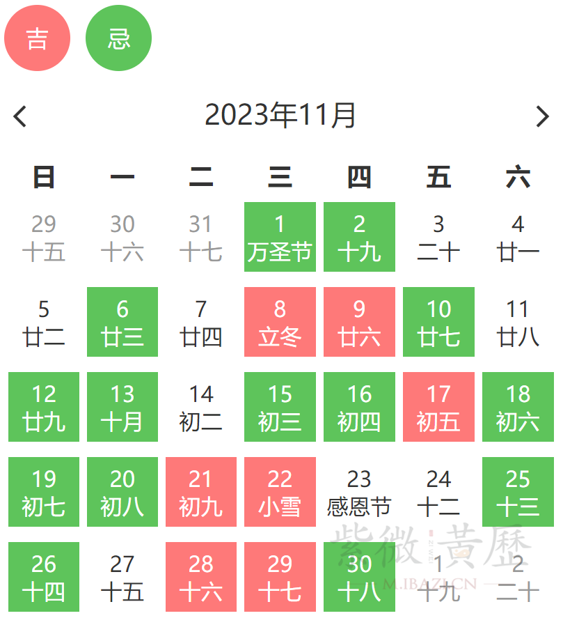 揭秘2019年农历十一月黄道吉日一览表插图