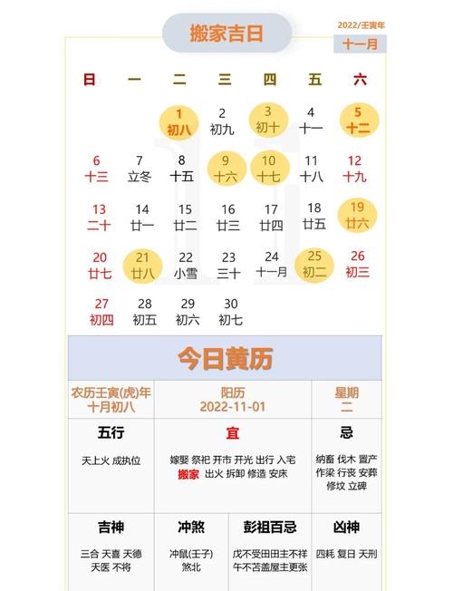 2022年11月黄道吉日查询指南插图 2022年11月黄道吉日查询指南插图
