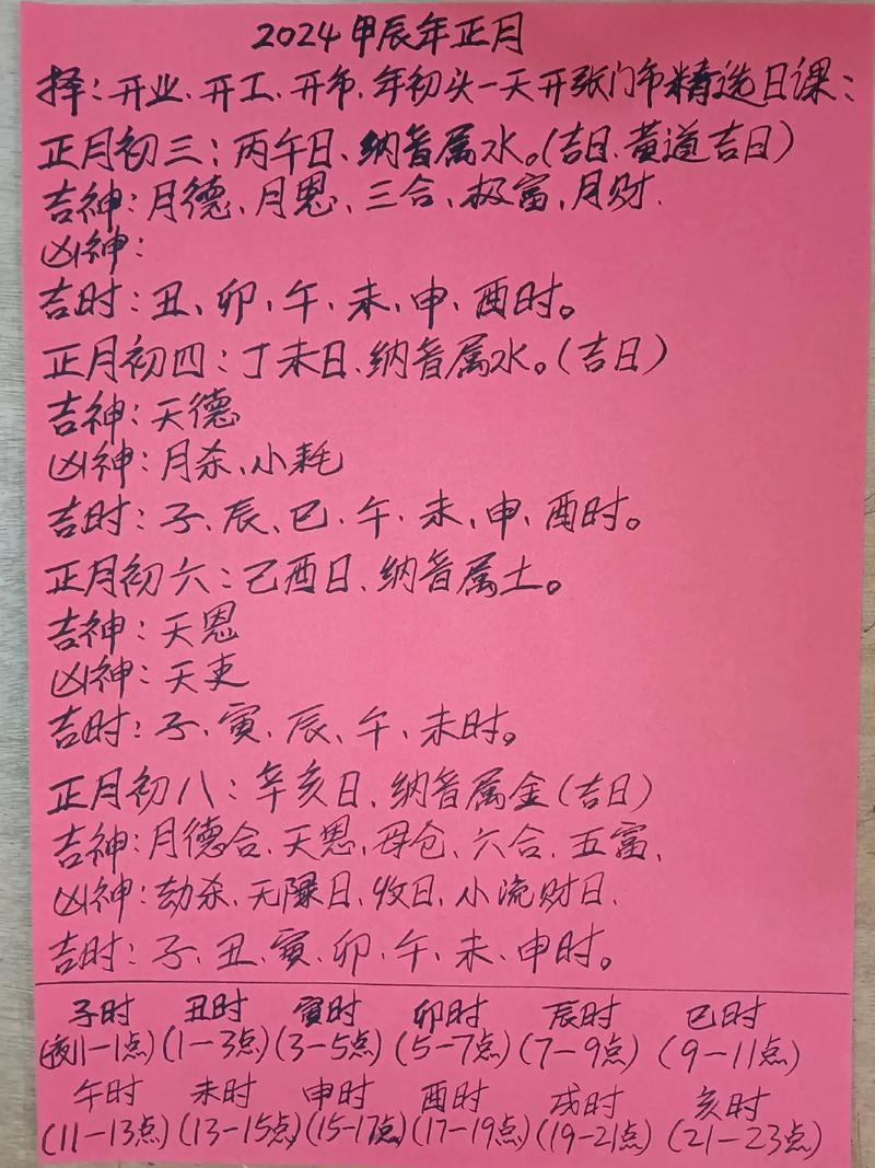 2024年正月开工吉日推荐插图