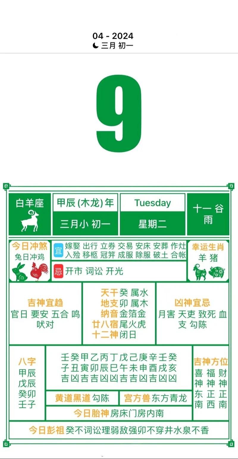 9月4日黄历吉日插图 9月4日黄历吉日插图