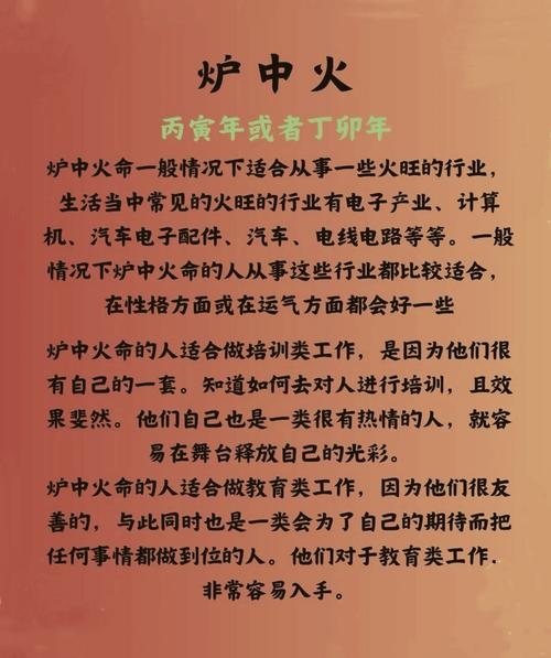 炉中火命，炽热旺盛的命运特征。插图