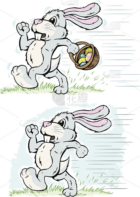 兔子拉车，连蹦带跳，描绘生肖兔的活泼跳跃特性插图