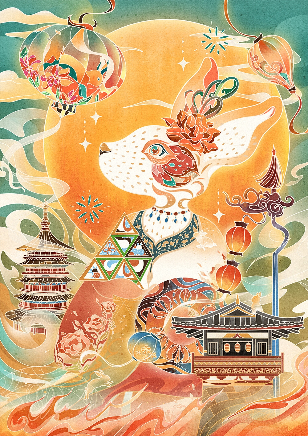 雪中送炭生肖兔插图