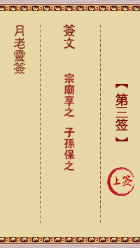 月下老人灵签第3签，顺天卦中的自然美好与吉祥预示。插图