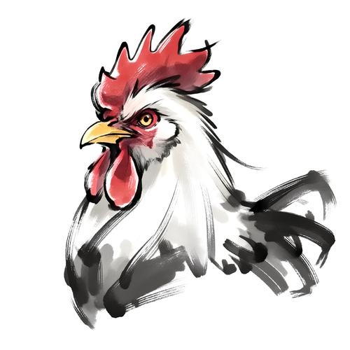 一心一意生肖鸡插图