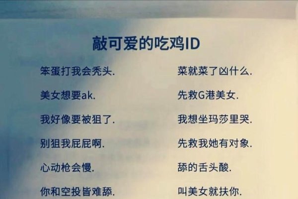 吃鸡女生昵称推荐，萌趣皮实、仙女求生高手-红迪亚