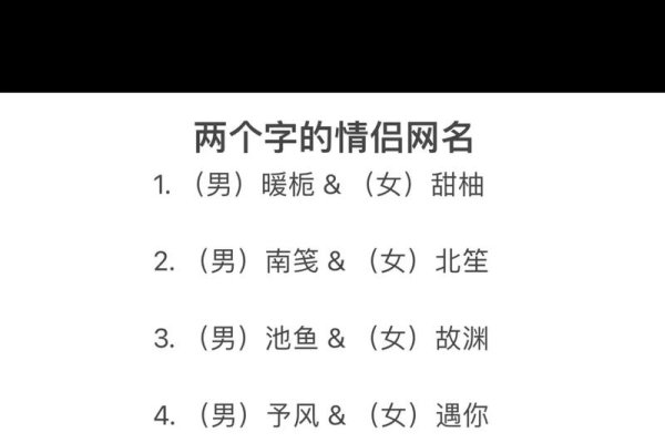二字网名伤感情侣名，晨曦暮阳 龙井香茶 初心终老 清歌幽梦，凉栀暖屿 海枯石烂 一抹青梅 与君共醉，青橙酸橘 这些名字都有着浪漫的寓意和美好的情感表达，适合喜欢甜蜜风格的朋友。-红迪亚
