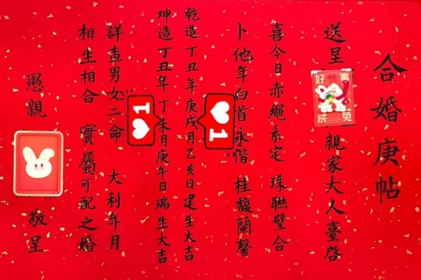 合婚庚帖详解，定义、用途与书写，这份庚帖是婚姻保鲜的凭证，男女双方交换以表达求婚或定婚意愿。它包含了八字贴的传统与现代意义等内容。-红迪亚