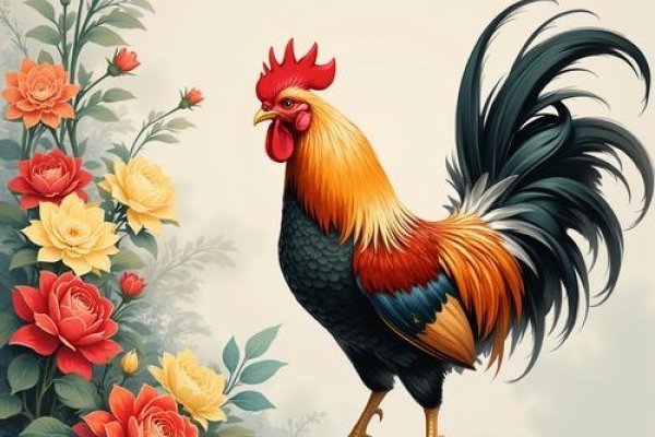 红花绿叶生肖鸡-红迪亚