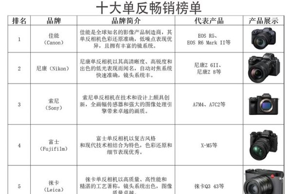 数码相机品牌排名及市场解析，佳能、索尼领跑，国产相机崭露头角-红迪亚