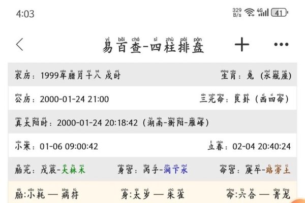 四柱八字排盘详解-红迪亚