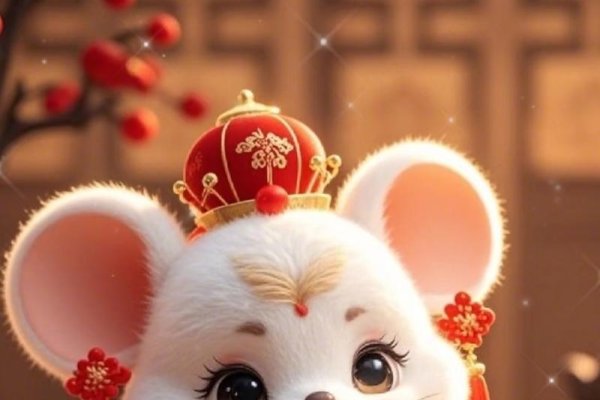 鼠年特色壁纸设计，融合微笑元素与卡通形象笨笨鼠的温馨笑容迎接新年-红迪亚
