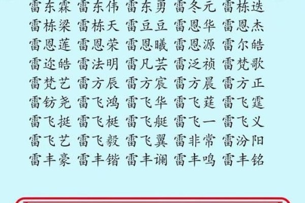 姓雷家族群温馨名字推荐-红迪亚