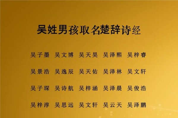 吴姓霸气二字名字大全-红迪亚