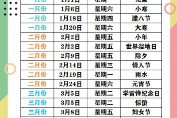 2024年节假日日历表概览，元旦、春节等节气及休假安排-红迪亚