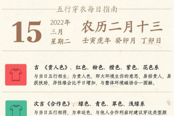 2022年3月15日五行穿衣指南-红迪亚